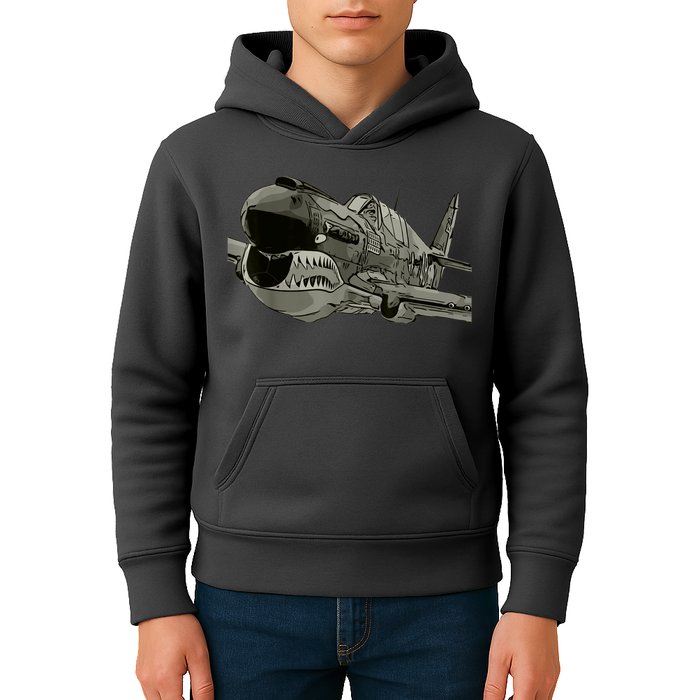 P40 Warhawk Fighter Aircraft WW2 Plane Spotting Spotter Kids Hoodie