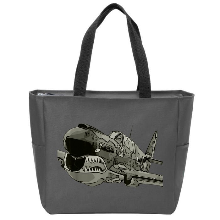 P40 Warhawk Fighter Aircraft WW2 Plane Spotting Spotter Zip Tote Bag