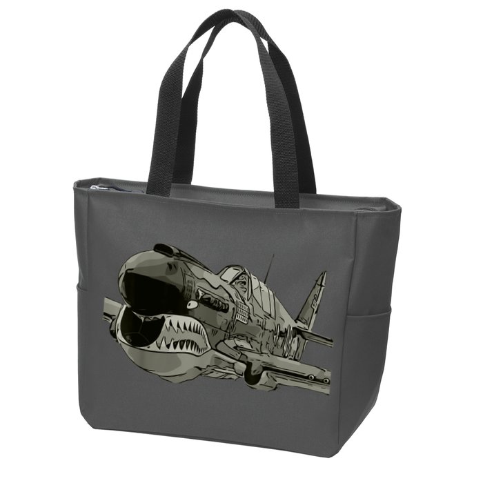 P40 Warhawk Fighter Aircraft WW2 Plane Spotting Spotter Zip Tote Bag