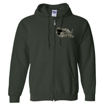 P40 Warhawk Fighter Aircraft WW2 Plane Spotting Spotter Full Zip Hoodie