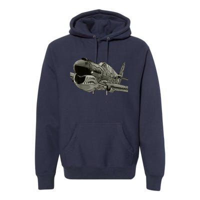 P40 Warhawk Fighter Aircraft WW2 Plane Spotting Spotter Premium Hoodie