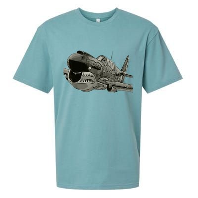 P40 Warhawk Fighter Aircraft WW2 Plane Spotting Spotter Sueded Cloud Jersey T-Shirt
