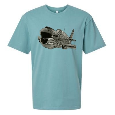 P40 Warhawk Fighter Aircraft WW2 Plane Spotting Spotter Sueded Cloud Jersey T-Shirt