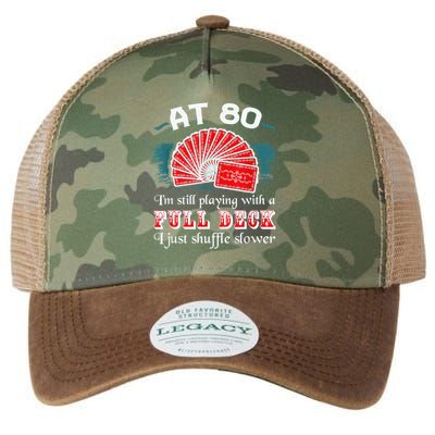 Playing With Full Deck 80th Birthday Eighty Years Old Cards Legacy Tie Dye Trucker Hat
