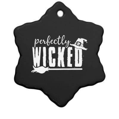 Perfectly Wicked Funny Halloween Gift For Family And Friends Ceramic Star Ornament