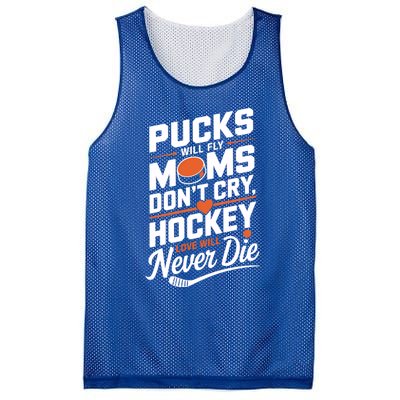 Pucks Will Fly Hockey Love Hockey Mom Gift Mesh Reversible Basketball Jersey Tank