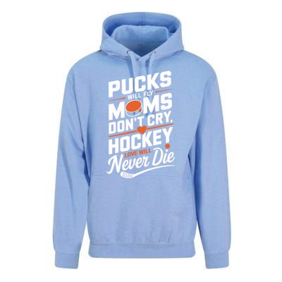 Pucks Will Fly Hockey Love Hockey Mom Gift Unisex Surf Hoodie