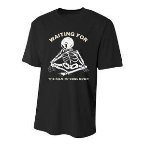 Pottery Waiting for the Kiln To Cool Down Funny Pottery Youth Performance Sprint T-Shirt