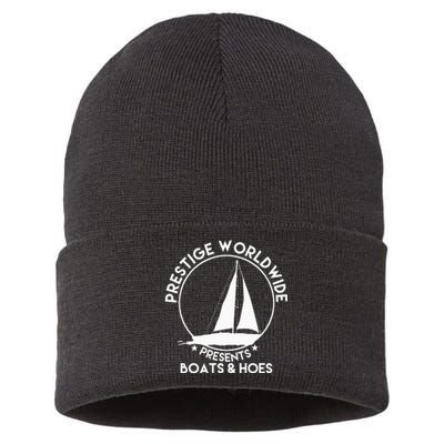 Prestige Worldwide Funny Cool Boats And Hoes Sustainable Knit Beanie