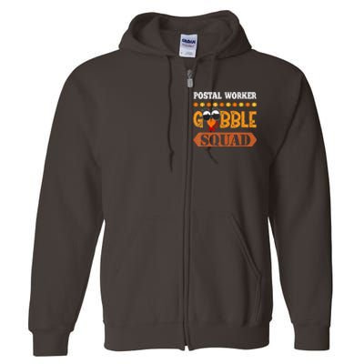 Postal Worker Gobble Squad Mailman Turkey Thanksgiving Match Full Zip Hoodie