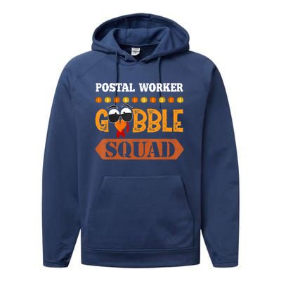 Postal Worker Gobble Squad Mailman Turkey Thanksgiving Match Performance Fleece Hoodie