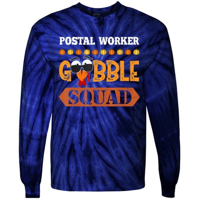 Postal Worker Gobble Squad Mailman Turkey Thanksgiving Match Tie-Dye Long Sleeve Shirt