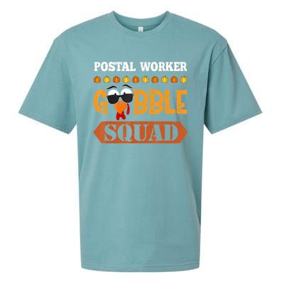 Postal Worker Gobble Squad Mailman Turkey Thanksgiving Match Sueded Cloud Jersey T-Shirt