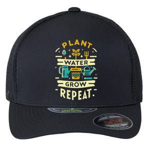 Plant Water Grow Repeat Flexfit Unipanel Trucker Cap