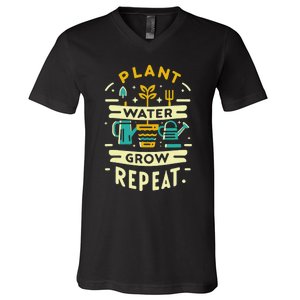 Plant Water Grow Repeat V-Neck T-Shirt