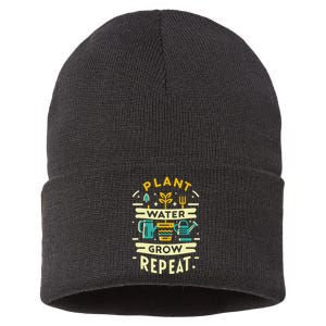 Plant Water Grow Repeat Sustainable Knit Beanie