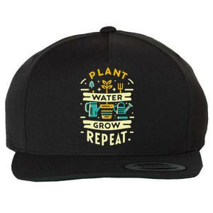 Plant Water Grow Repeat Wool Snapback Cap