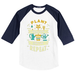 Plant Water Grow Repeat Baseball Sleeve Shirt