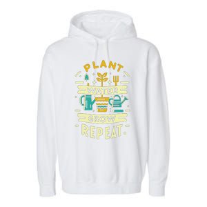 Plant Water Grow Repeat Garment-Dyed Fleece Hoodie