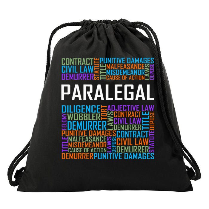 Paralegal Words Gift Paralegals Gifts Law Attorney Assistant Drawstring Bag