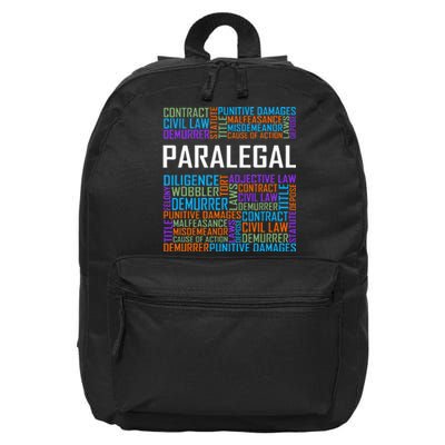 Paralegal Words Gift Paralegals Gifts Law Attorney Assistant 16 in Basic Backpack