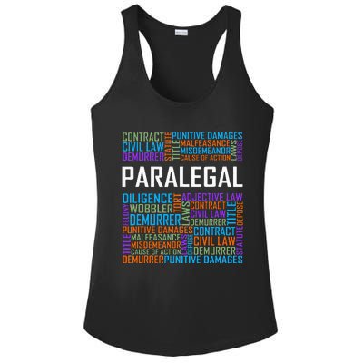 Paralegal Words Gift Paralegals Gifts Law Attorney Assistant Ladies PosiCharge Competitor Racerback Tank