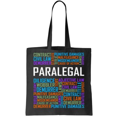 Paralegal Words Gift Paralegals Gifts Law Attorney Assistant Tote Bag