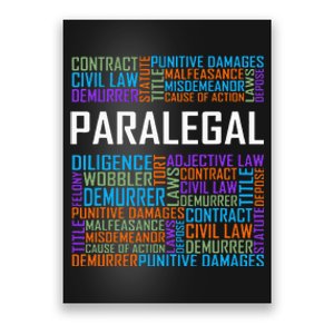 Paralegal Words Gift Paralegals Gifts Law Attorney Assistant Poster