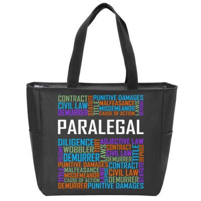 Paralegal Words Gift Paralegals Gifts Law Attorney Assistant Zip Tote Bag