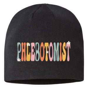 Phlebotomist Week Groovy Appreciation Day For Women For Work Sustainable Beanie