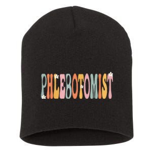 Phlebotomist Week Groovy Appreciation Day For Women For Work Short Acrylic Beanie