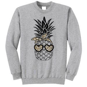 Pineapple Wearing Glasses Leopard Fun Pineapple Tall Sweatshirt