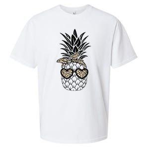 Pineapple Wearing Glasses Leopard Fun Pineapple Sueded Cloud Jersey T-Shirt