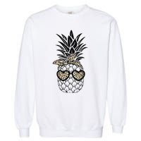 Pineapple Wearing Glasses Leopard Fun Pineapple Garment-Dyed Sweatshirt