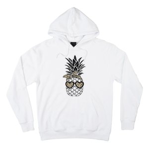 Pineapple Wearing Glasses Leopard Fun Pineapple Hoodie