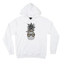 Pineapple Wearing Glasses Leopard Fun Pineapple Hoodie