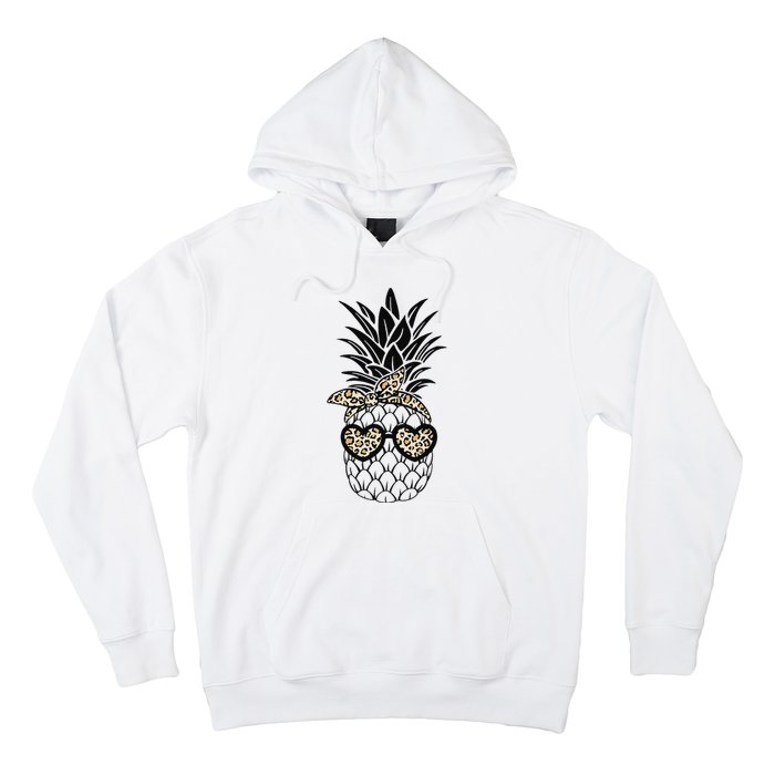 Pineapple Wearing Glasses Leopard Fun Pineapple Hoodie