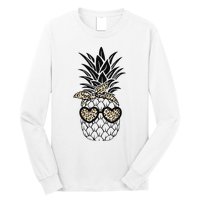 Pineapple Wearing Glasses Leopard Fun Pineapple Long Sleeve Shirt