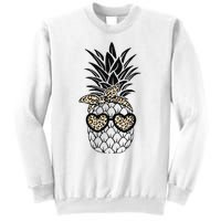 Pineapple Wearing Glasses Leopard Fun Pineapple Sweatshirt