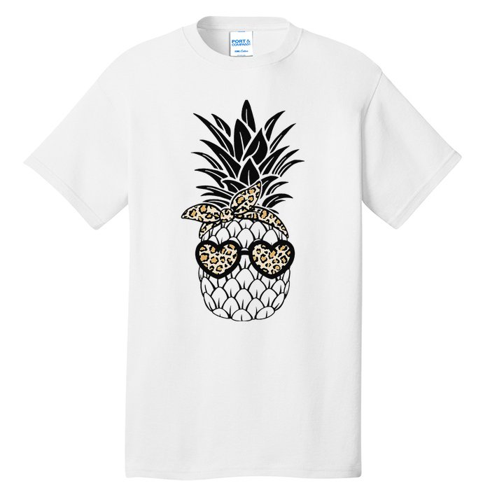 Pineapple Wearing Glasses Leopard Fun Pineapple Tall T-Shirt