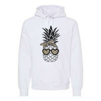 Pineapple Wearing Glasses Leopard Fun Pineapple Premium Hoodie