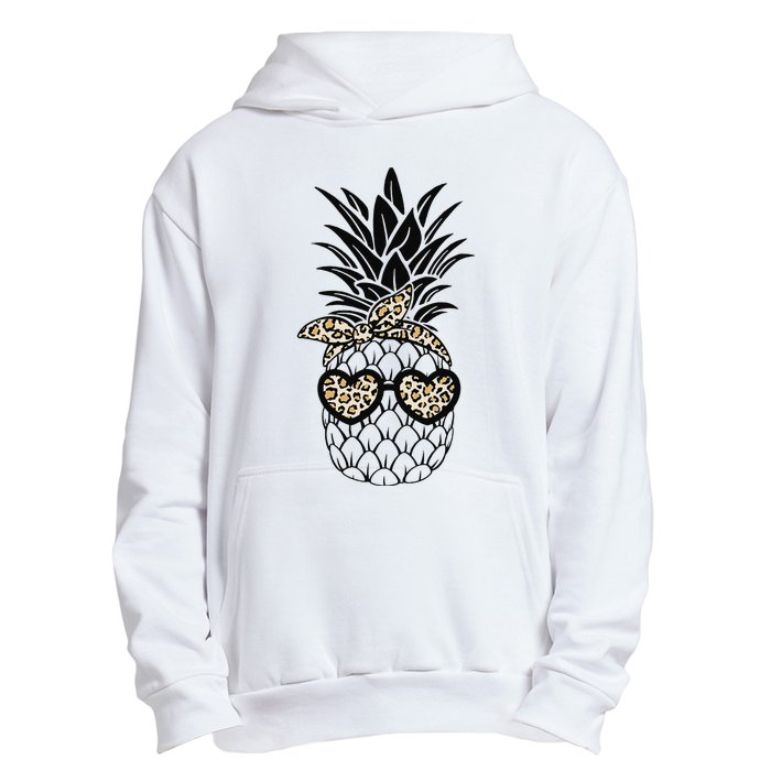 Pineapple Wearing Glasses Leopard Fun Pineapple Urban Pullover Hoodie