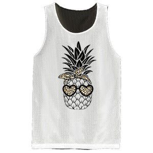 Pineapple Wearing Glasses Leopard Fun Pineapple Mesh Reversible Basketball Jersey Tank