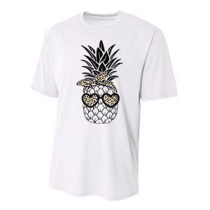 Pineapple Wearing Glasses Leopard Fun Pineapple Performance Sprint T-Shirt