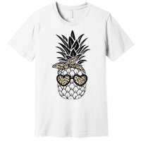 Pineapple Wearing Glasses Leopard Fun Pineapple Premium T-Shirt