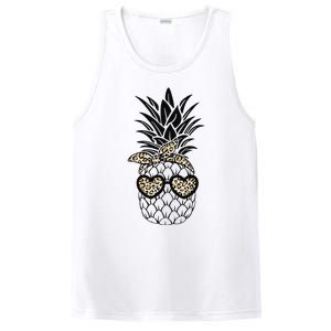 Pineapple Wearing Glasses Leopard Fun Pineapple PosiCharge Competitor Tank