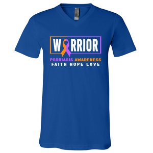 Psoriasis Warrior Gift Psoriasis Awareness Great Gift V-Neck T-Shirt