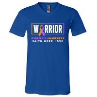 Psoriasis Warrior Gift Psoriasis Awareness Great Gift V-Neck T-Shirt