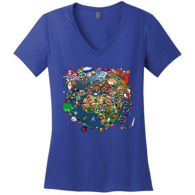 Polandball World Gift Women's V-Neck T-Shirt