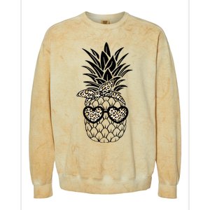 Pineapple Wearing Glasses Leopard Fun Pineapple Colorblast Crewneck Sweatshirt